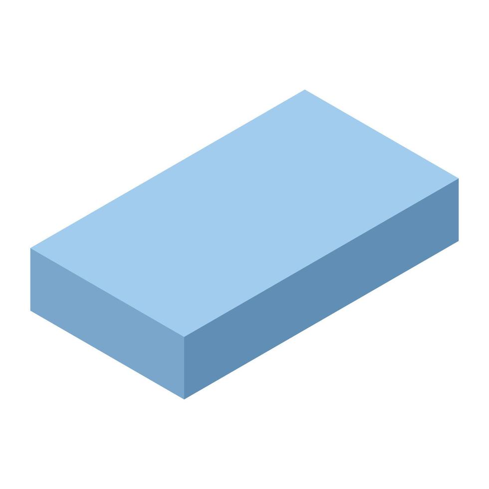 Blue brick icon, isometric style vector