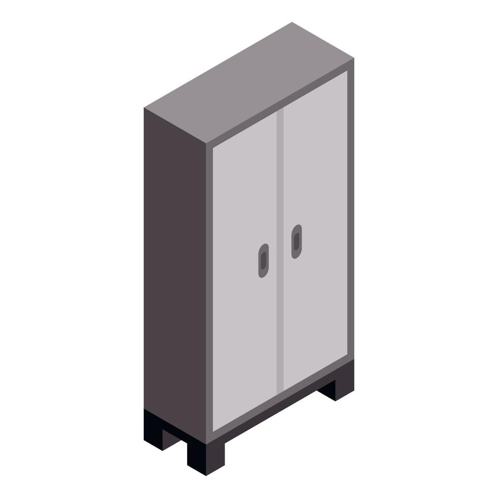 Garage wardrobe icon, isometric style vector