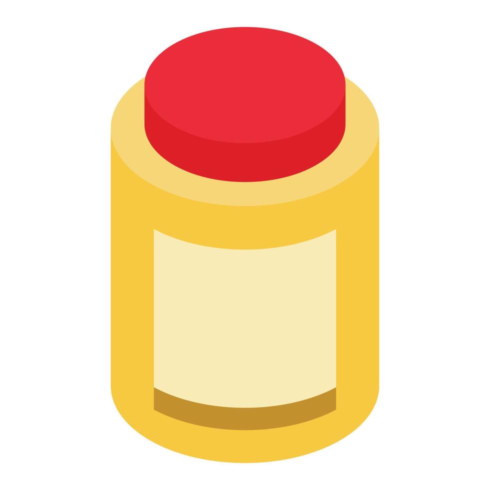 Protein jar icon, isometric style vector