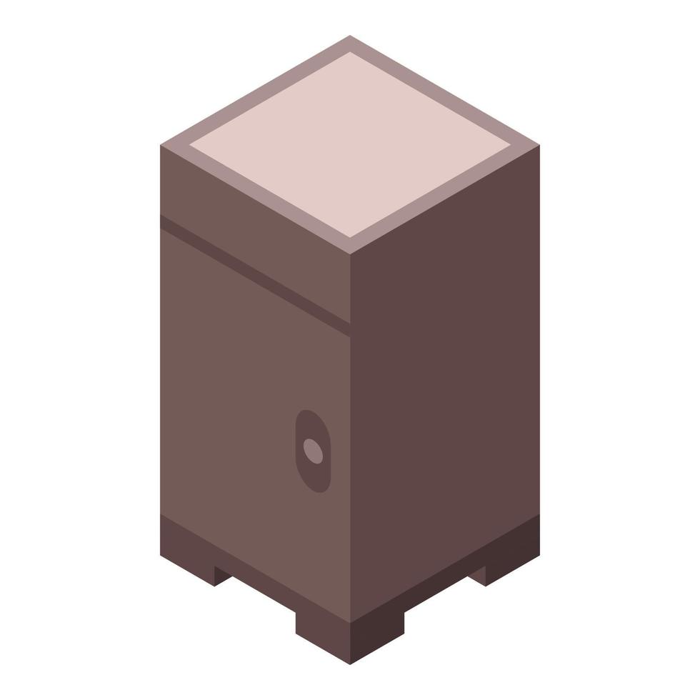 Nightstand icon, isometric style vector