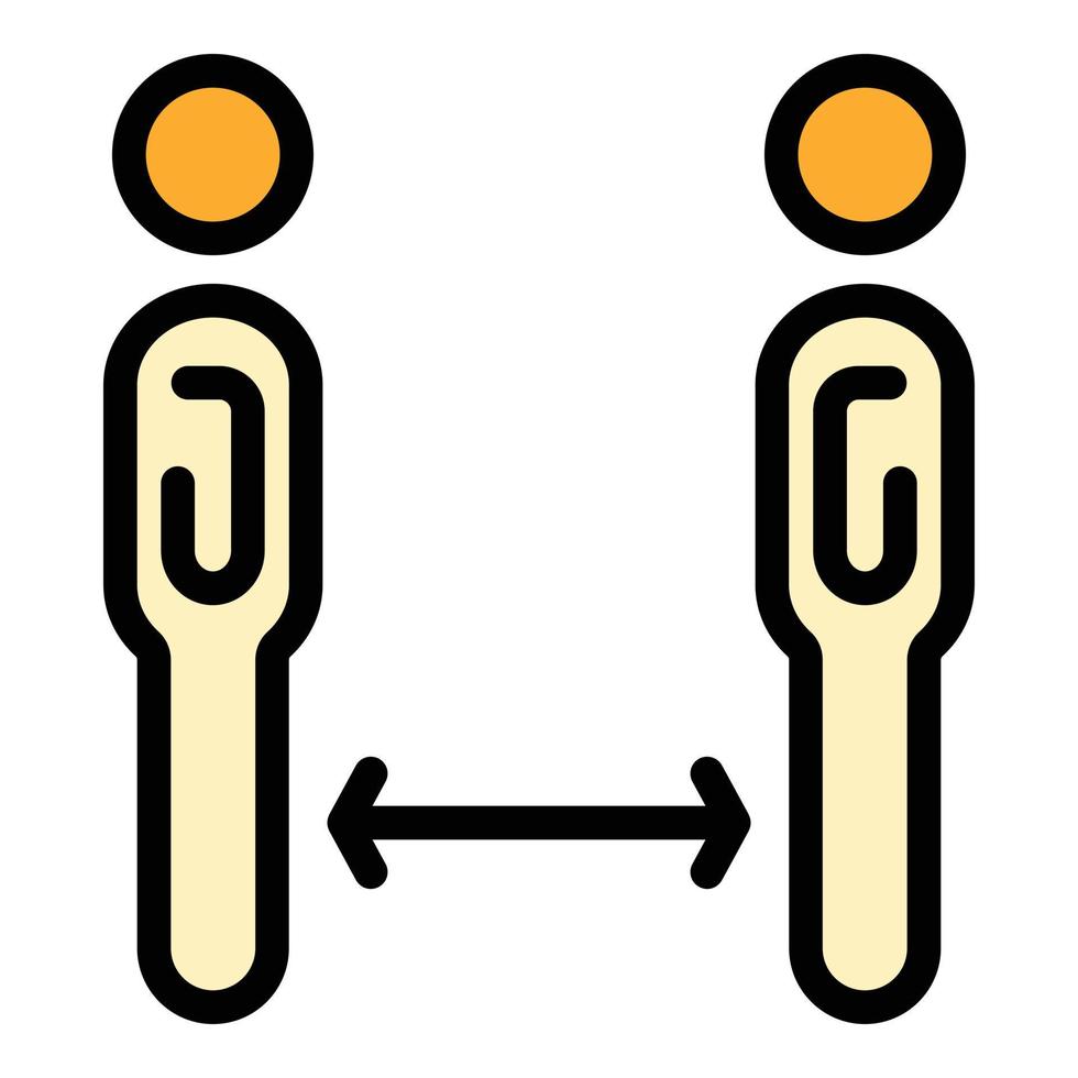 Away social distance icon color outline vector