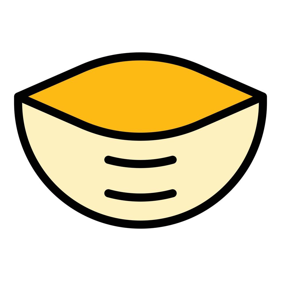 vector de contorno de color de icono de pan de pita casero