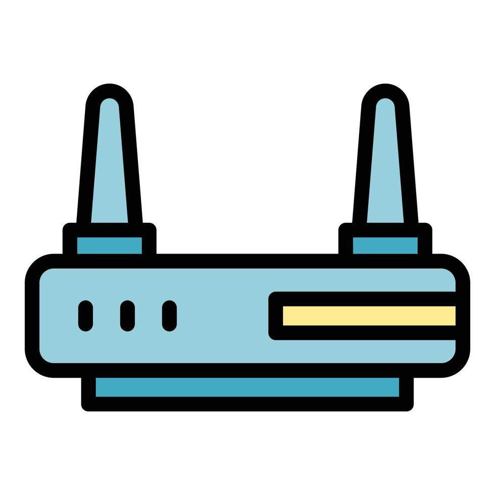 Wifi router interface icon color outline vector