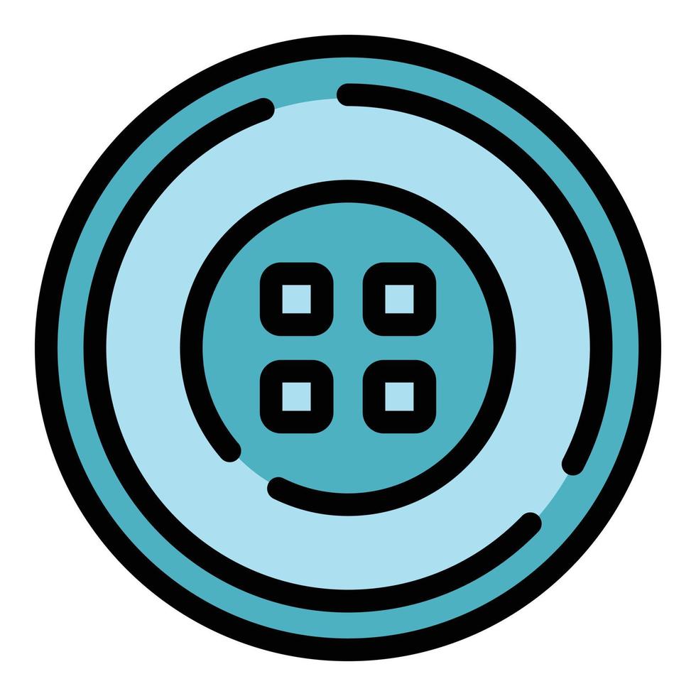 Knitting button icon color outline vector