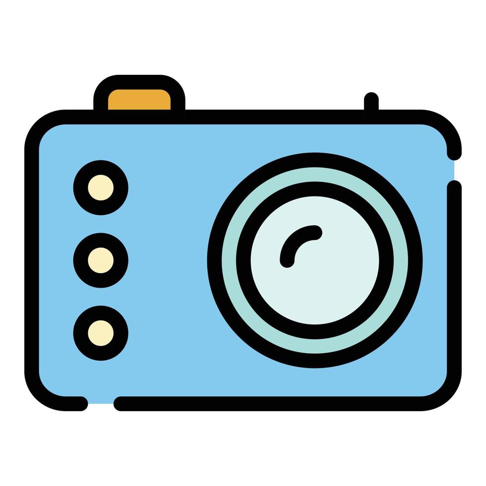 Video recorder icon color outline vector