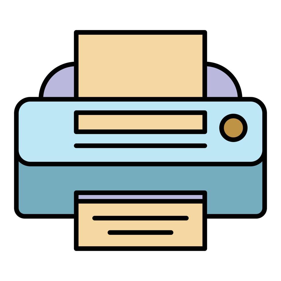 Photo printer icon color outline vector