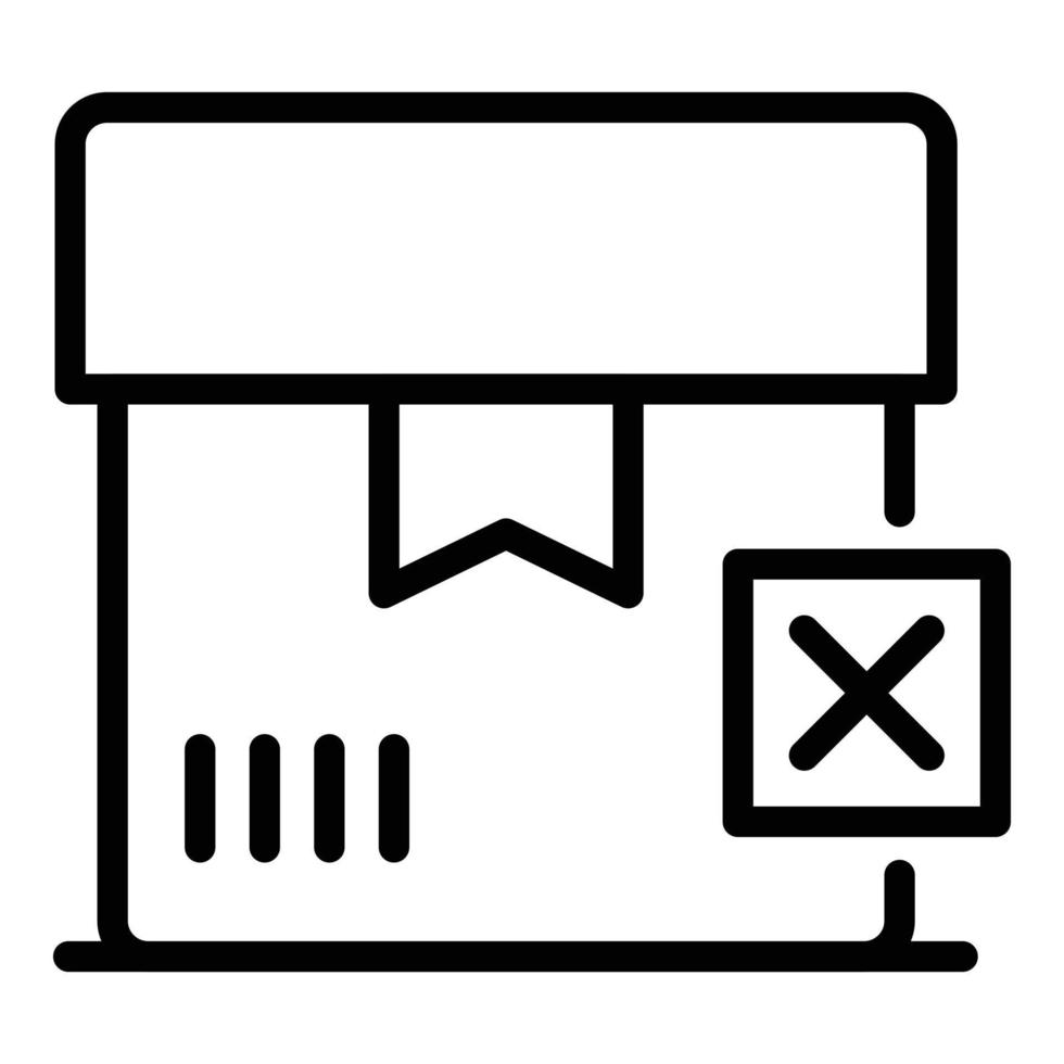 Canceled box icon, outline style vector