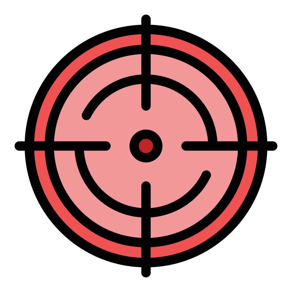 Circular scope sight icon color outline vector