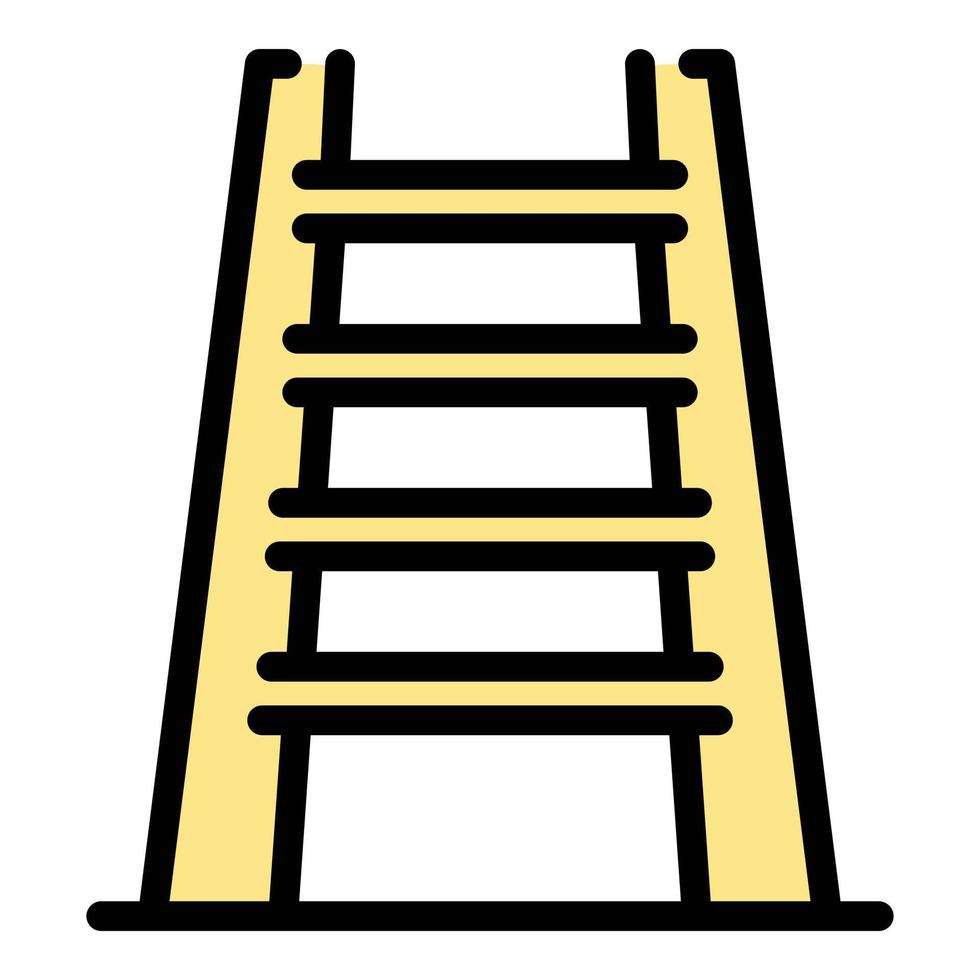Portable ladder icon color outline vector