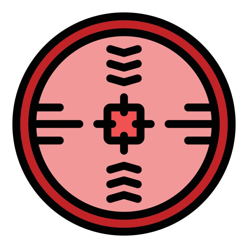 Telescopic sight icon color outline vector