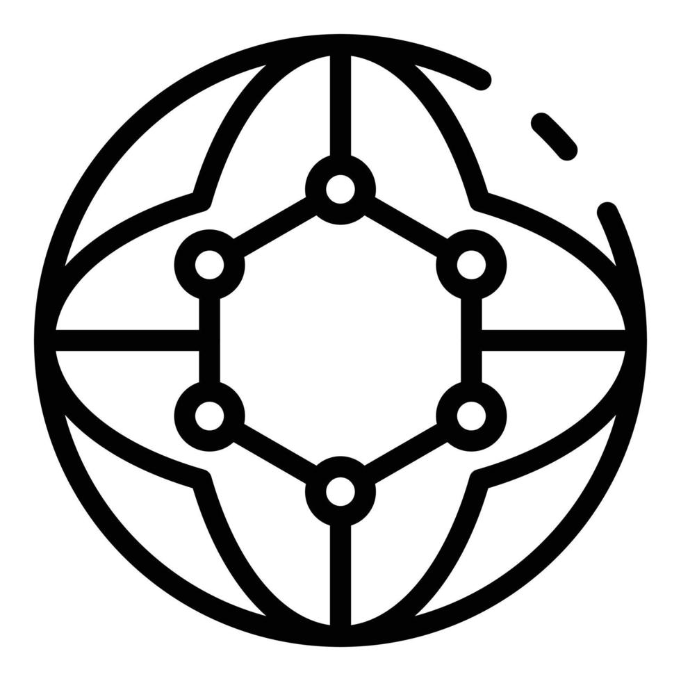 Future world icon, outline style vector