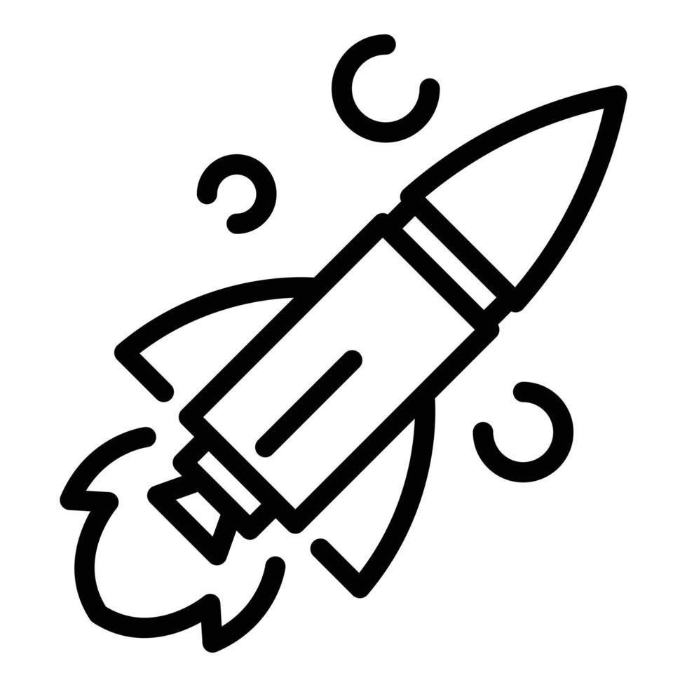 Rocket icon, outline style vector