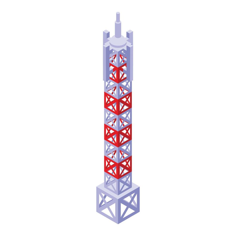 vector isométrico del icono de la torre de radio. televisión de comunicación