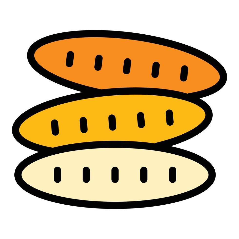Pita bread icon color outline vector