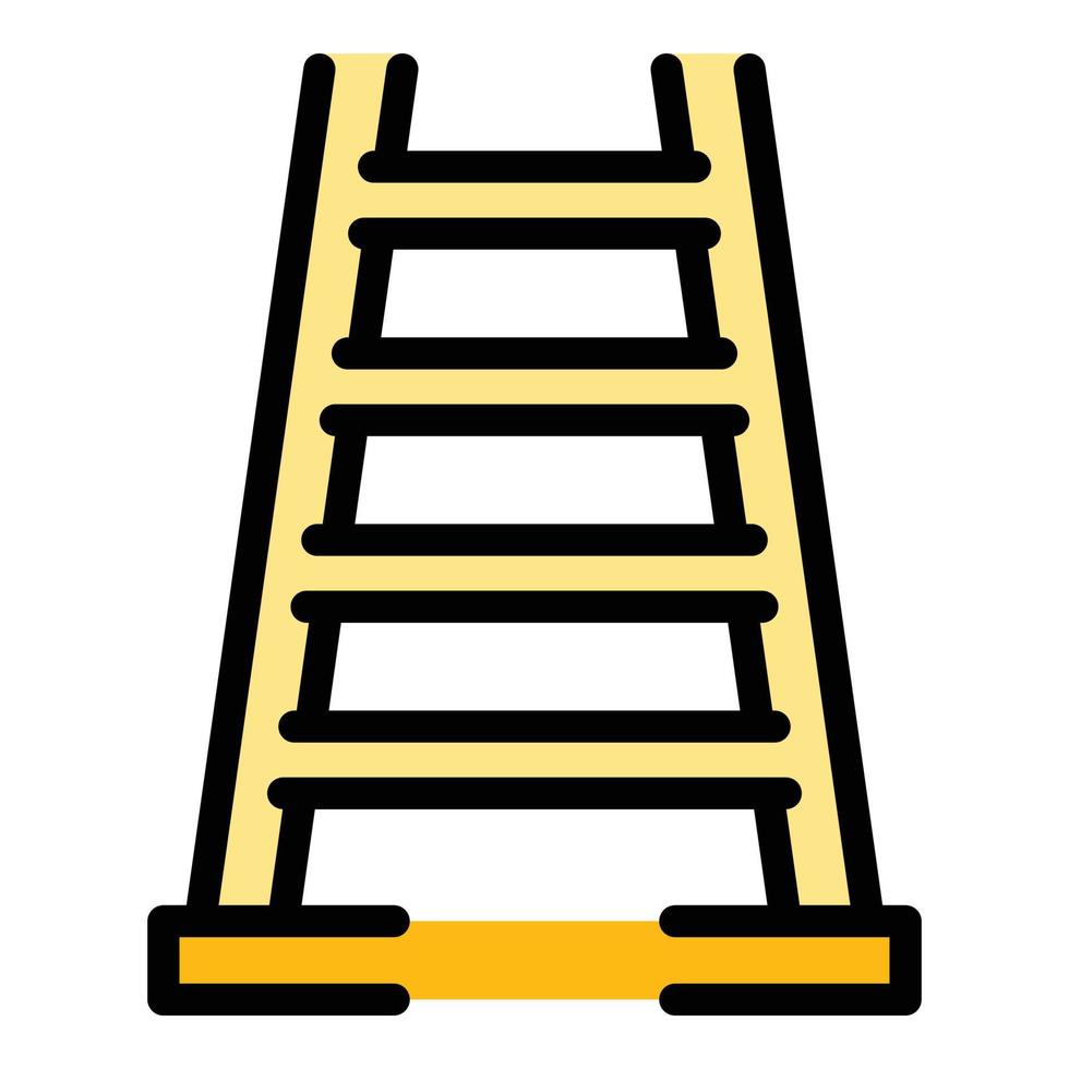 Building step ladder icon color outline vector