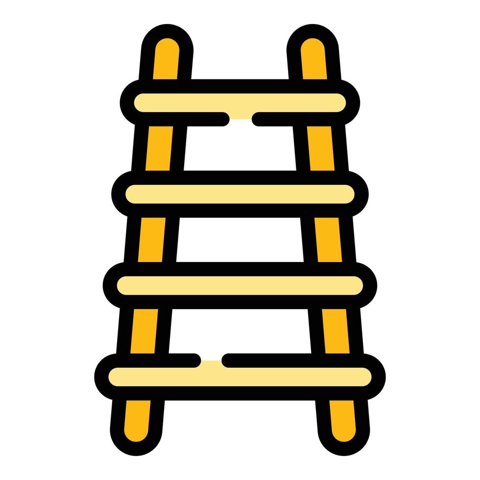 Step ladder icon color outline vector