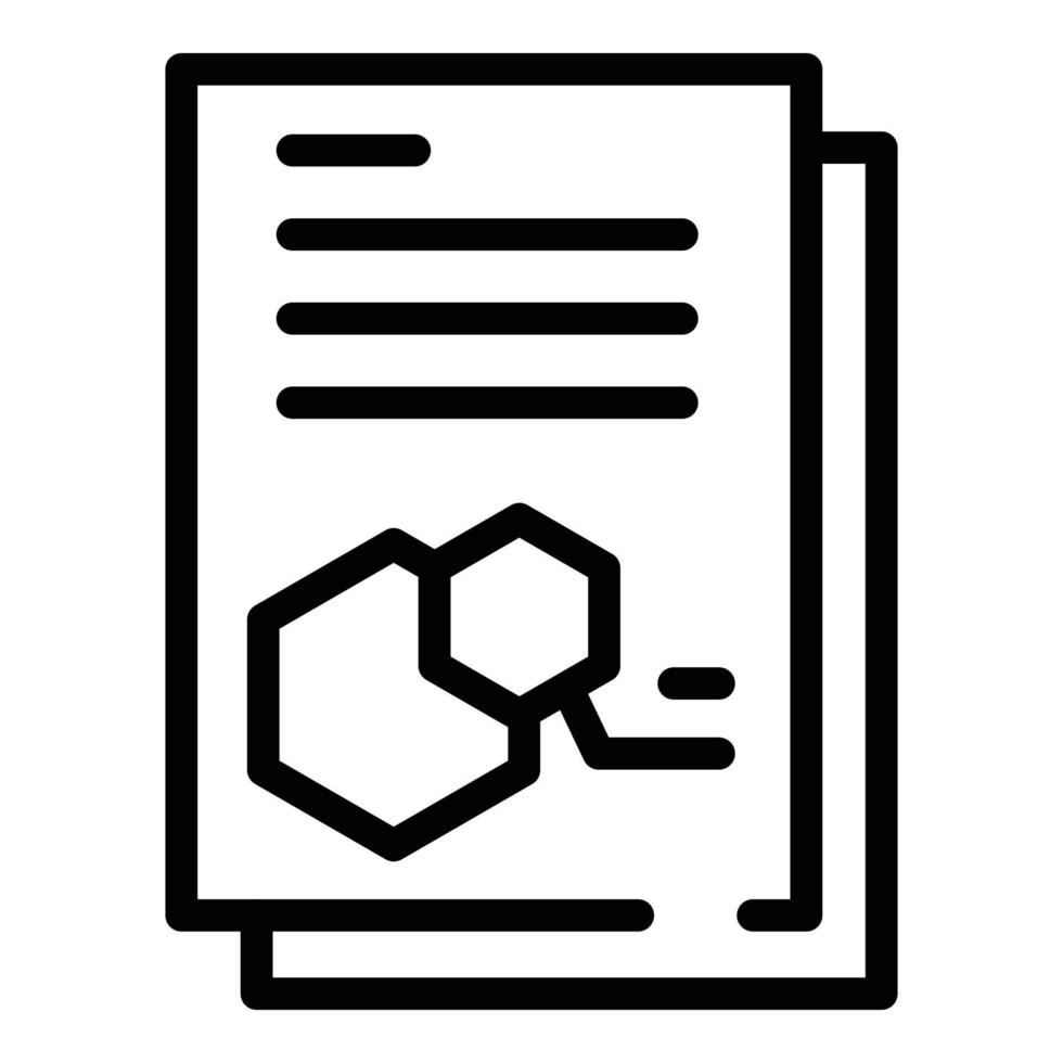 Dna test report icon, outline style vector