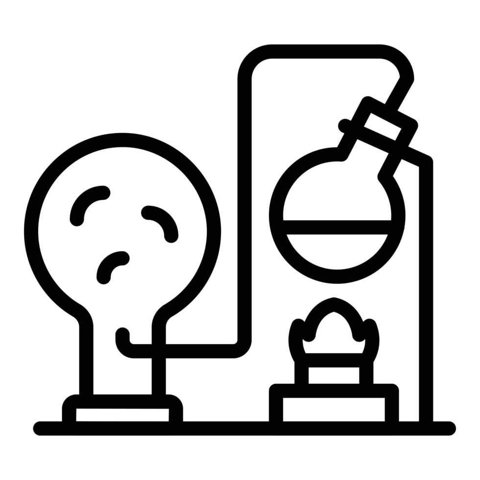 Chemical experiment icon, outline style vector