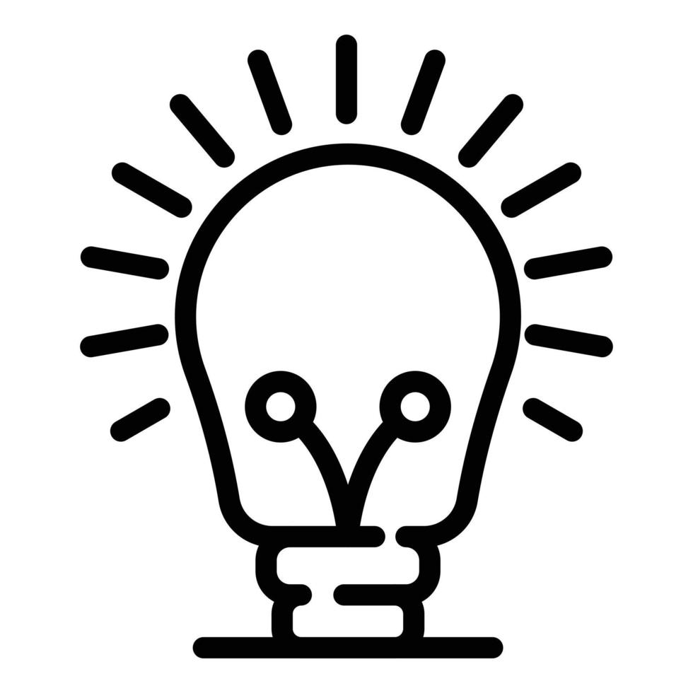 Idea bulb icon, outline style vector