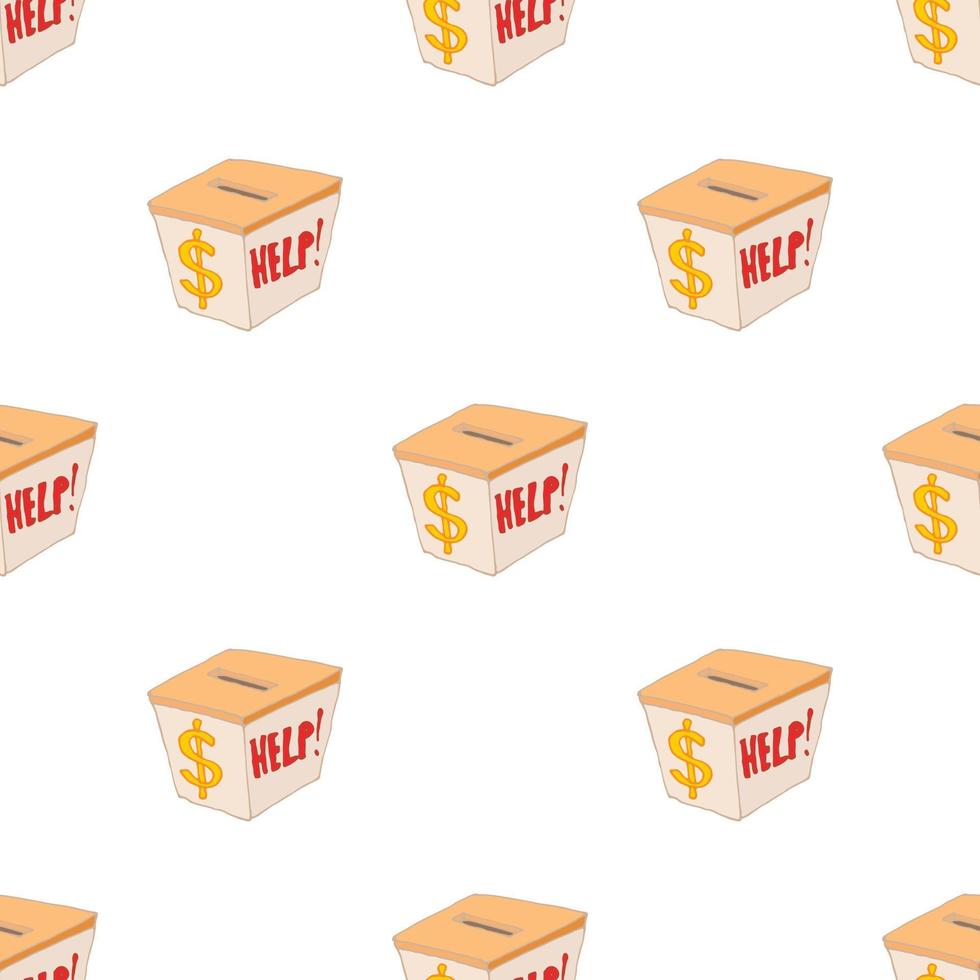 Box with cash donations pattern seamless vector