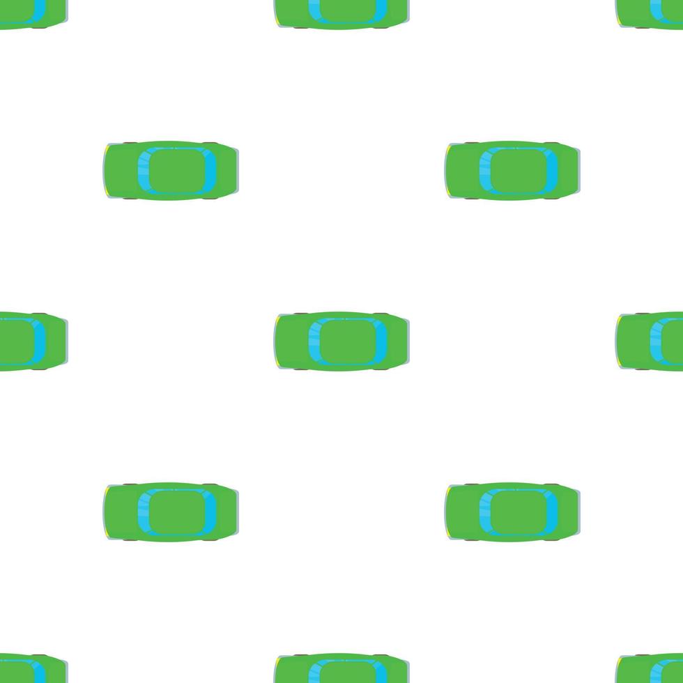 Green car top view pattern seamless vector
