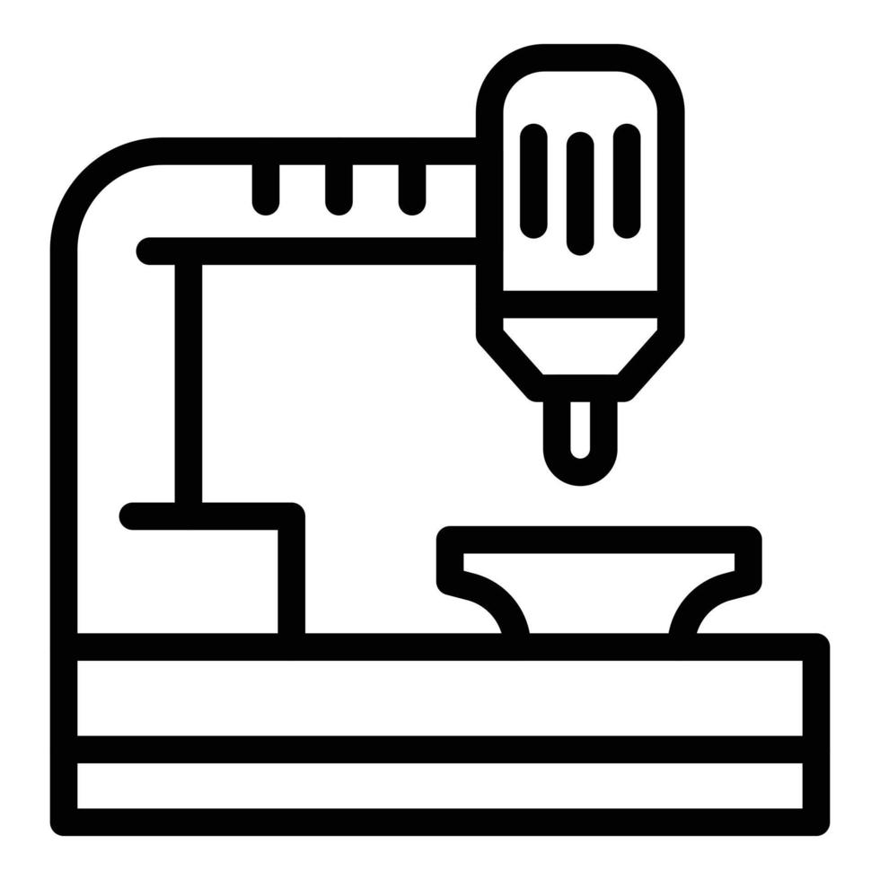 icono de torno de tecnología, estilo de contorno vector