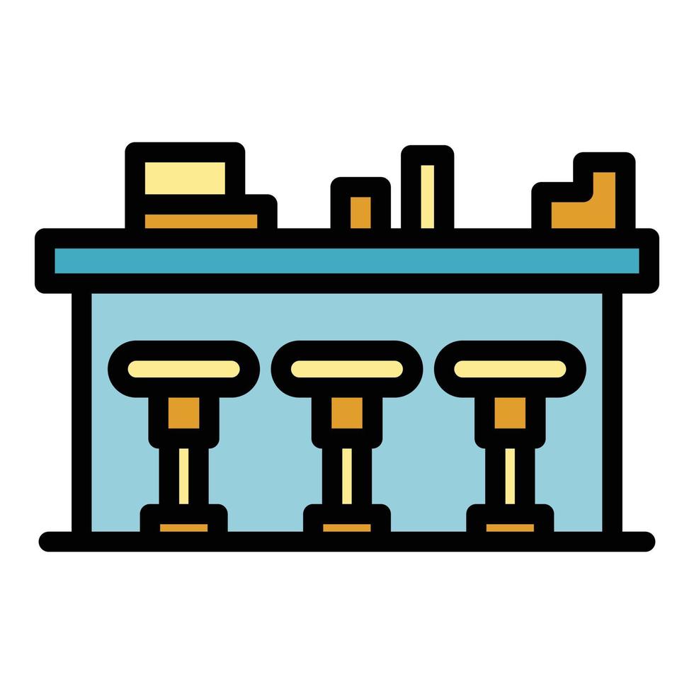 Bar counter icon color outline vector