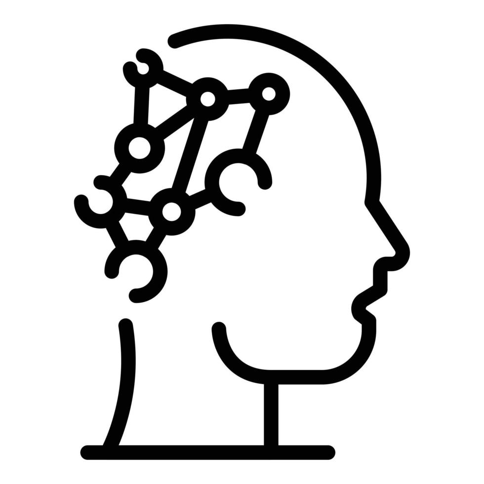 Brain innovation icon, outline style vector