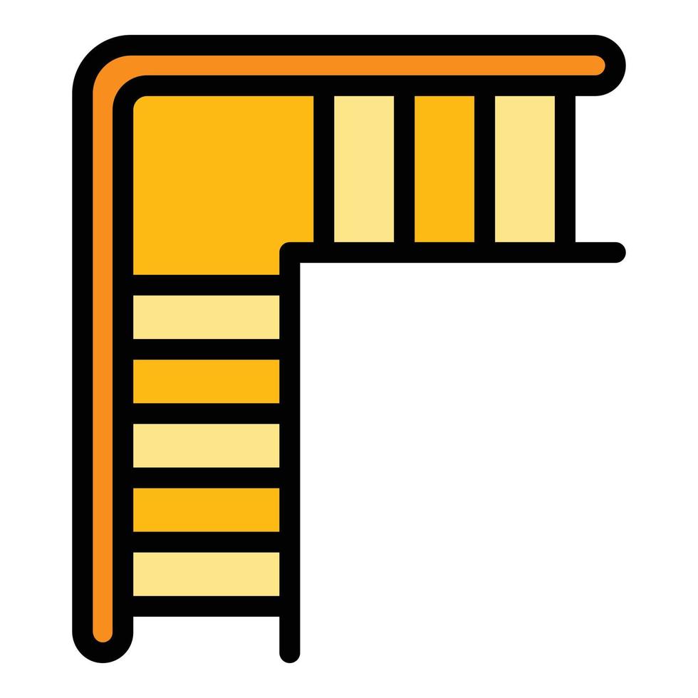 Staircase icon color outline vector