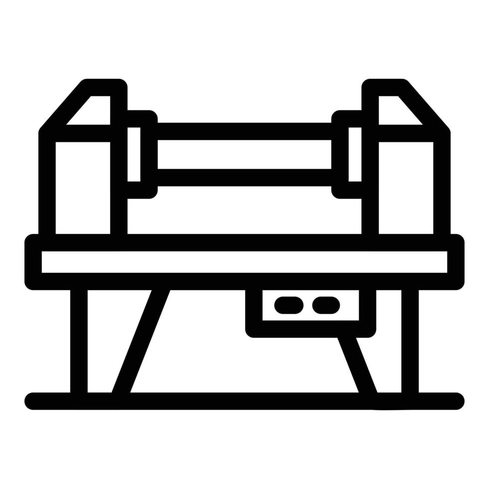 icono de máquina de fresado industrial, estilo de esquema vector