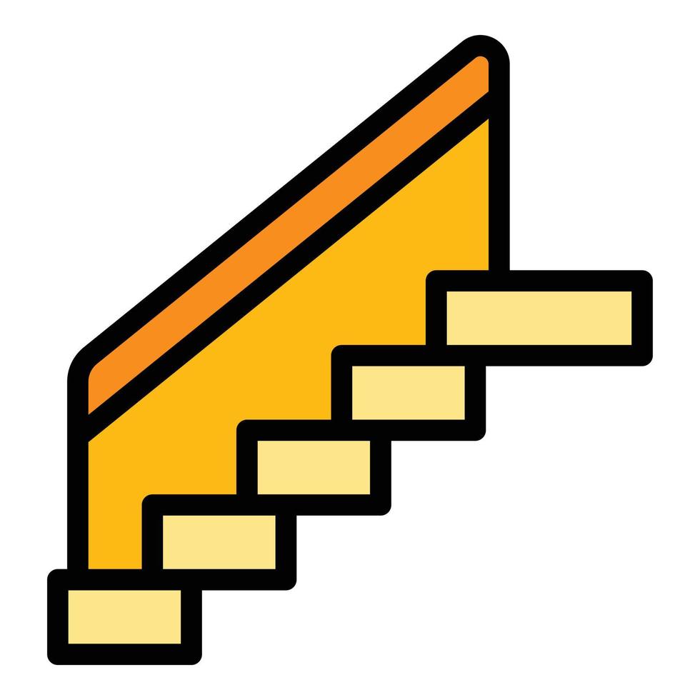 vector de contorno de color de icono de escaleras