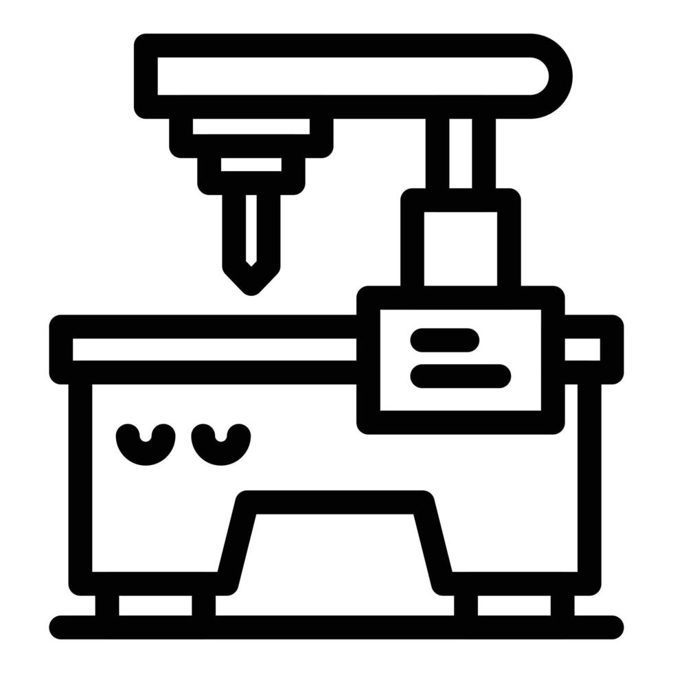 Milling machine metalwork icon, outline style vector