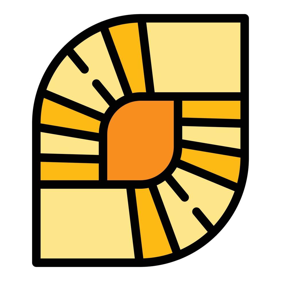 Spiral staircase icon color outline vector