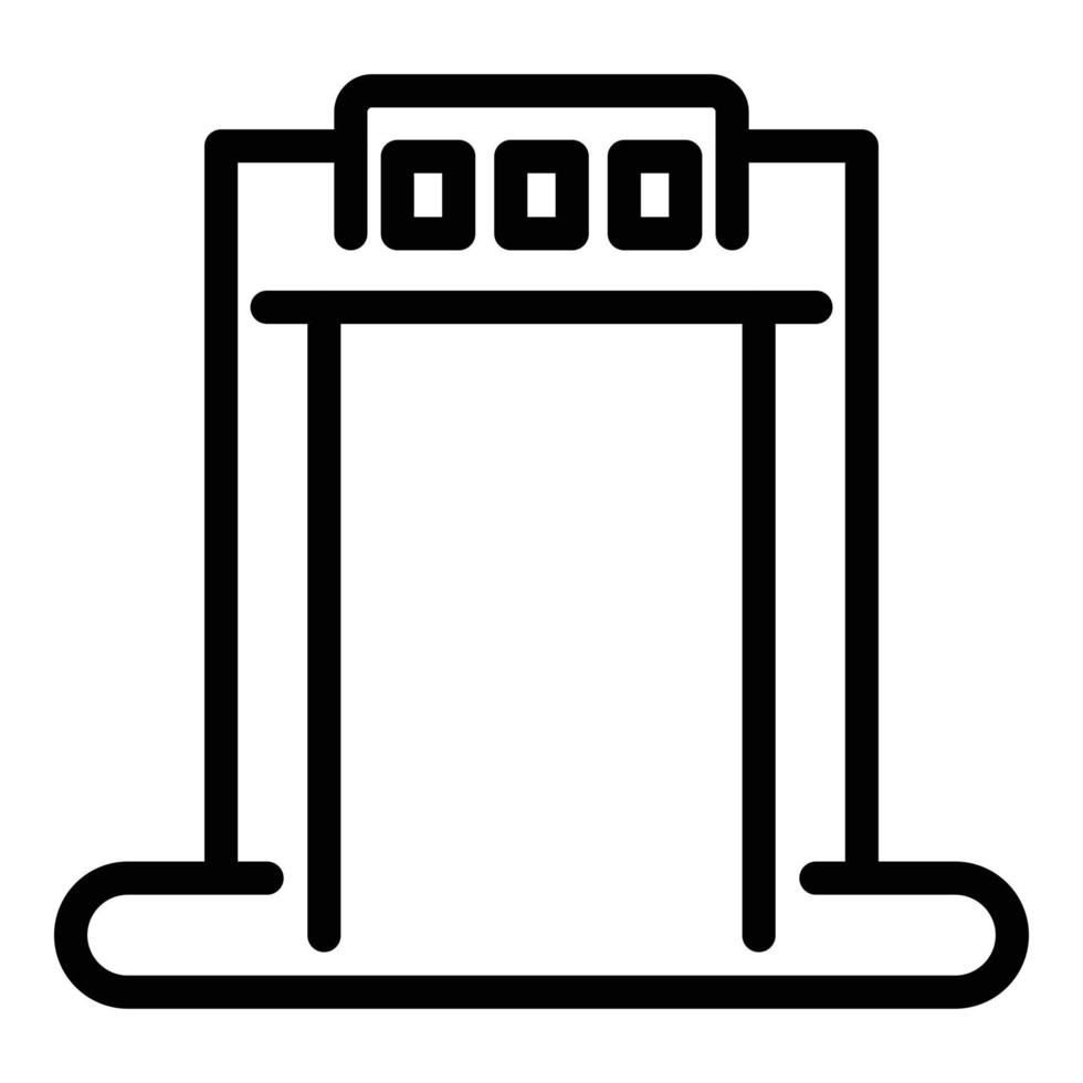 System metal detector icon, outline style vector