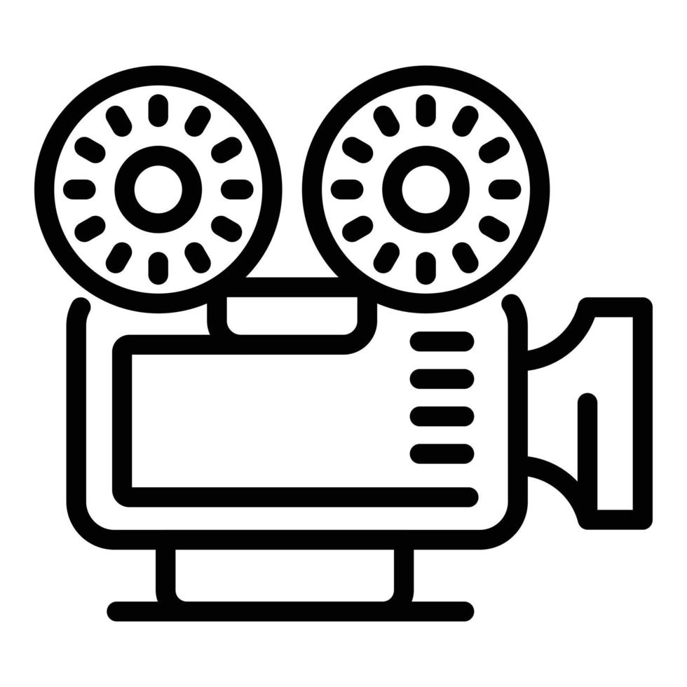 Video reel camera icon, outline style vector