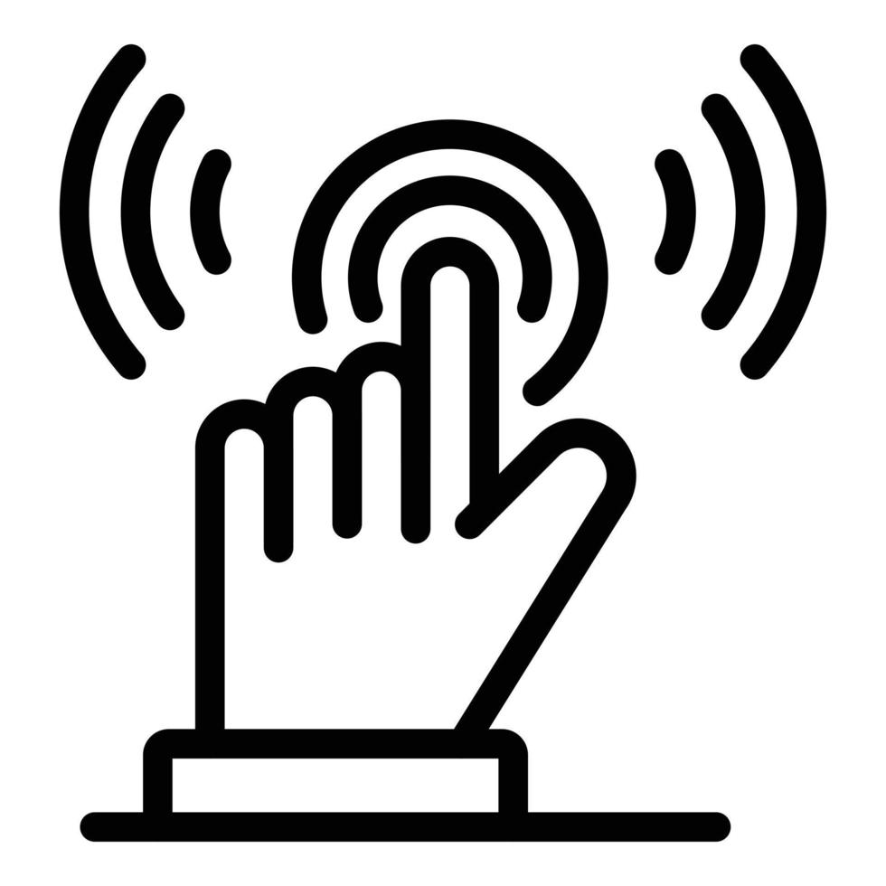 Touch finger hand icon, outline style vector