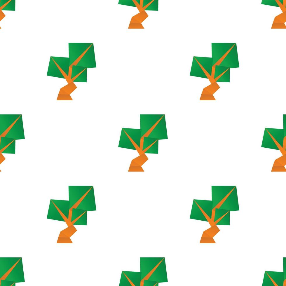 patrón de árbol de origami vector sin costura