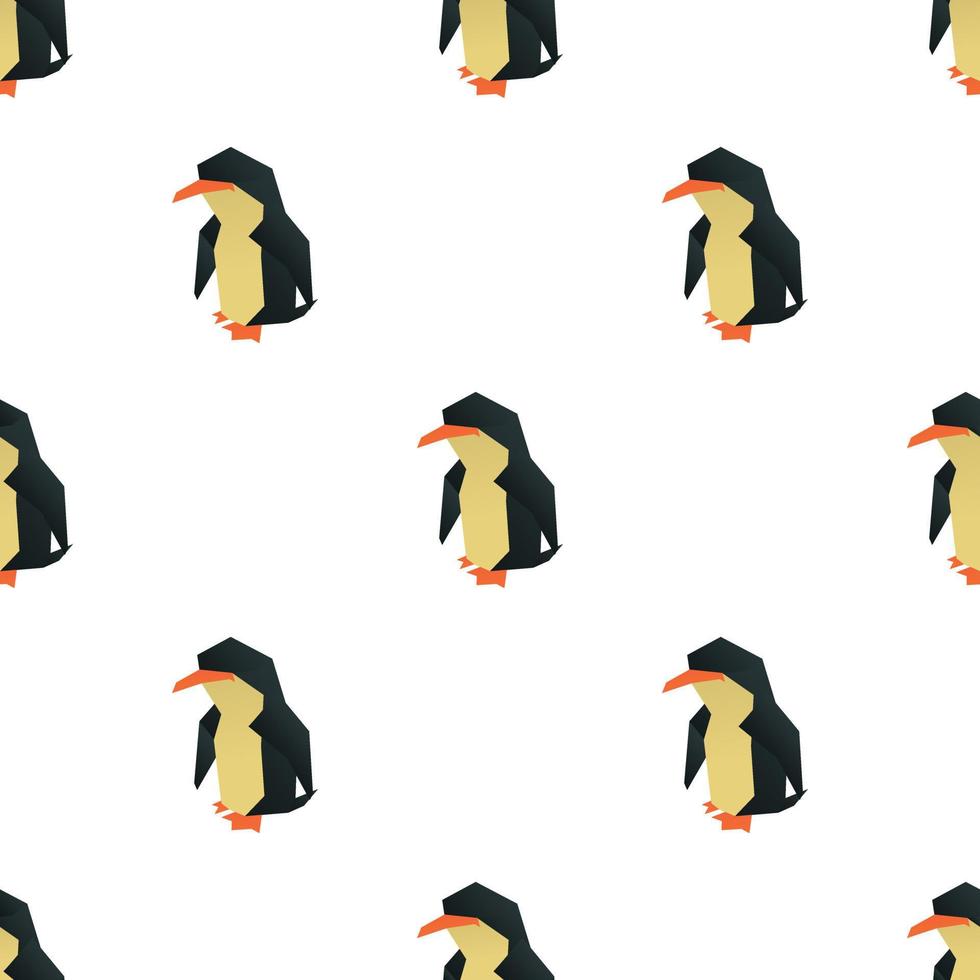 Origami penguin pattern seamless vector