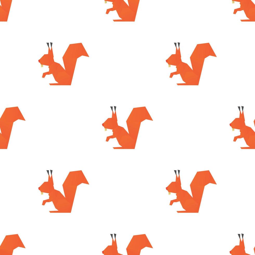 Origami squirrel pattern seamless vector