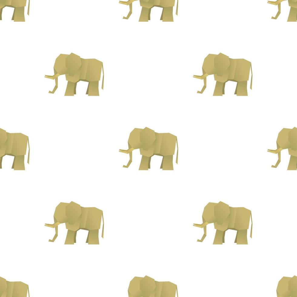 Origami elephant pattern seamless vector