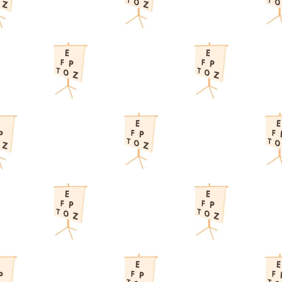 White placard with letters eyesight testing pattern seamless vector