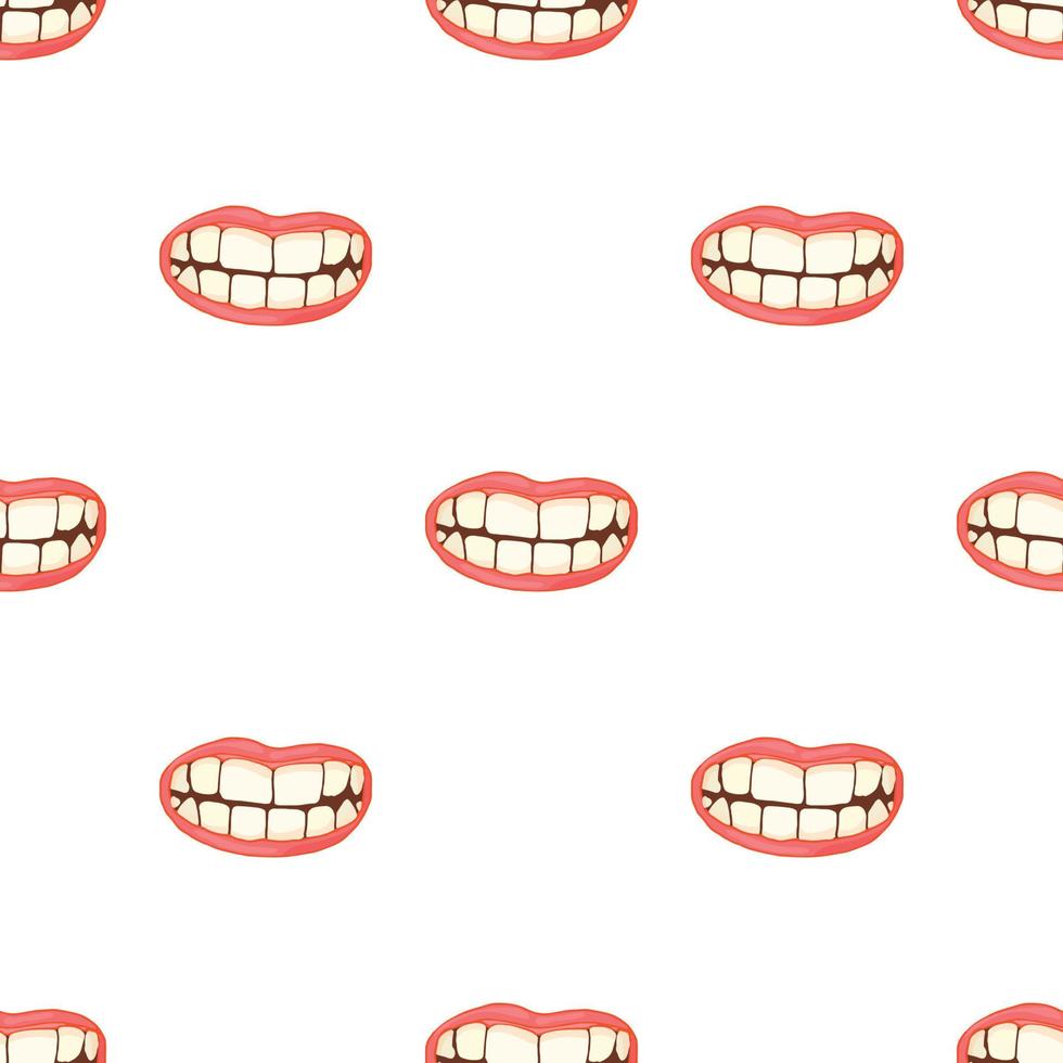 Mouth with white healthy teeth pattern seamless vector