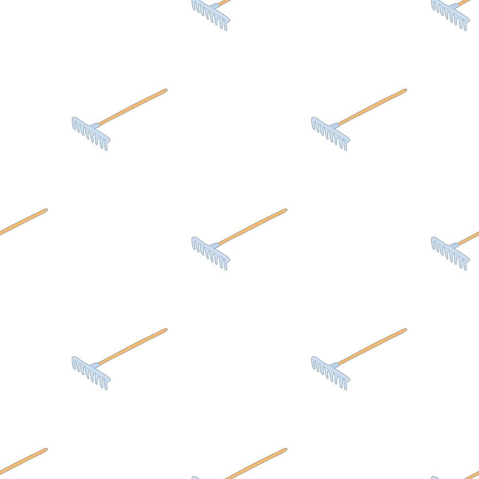 Rake with a wooden handle pattern seamless vector