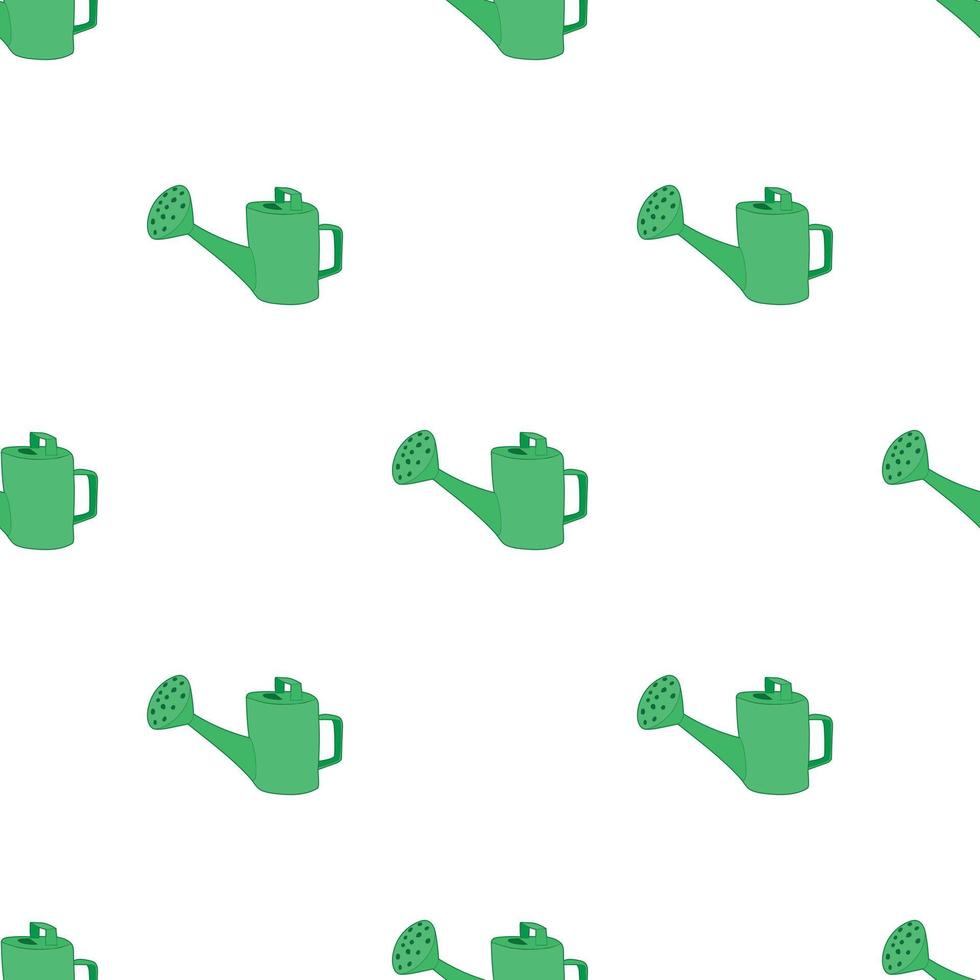 Green watering can pattern seamless vector