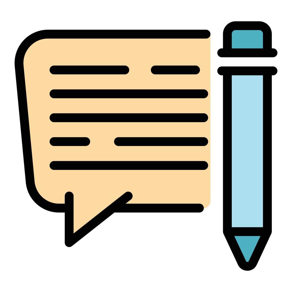 Writing review icon color outline vector