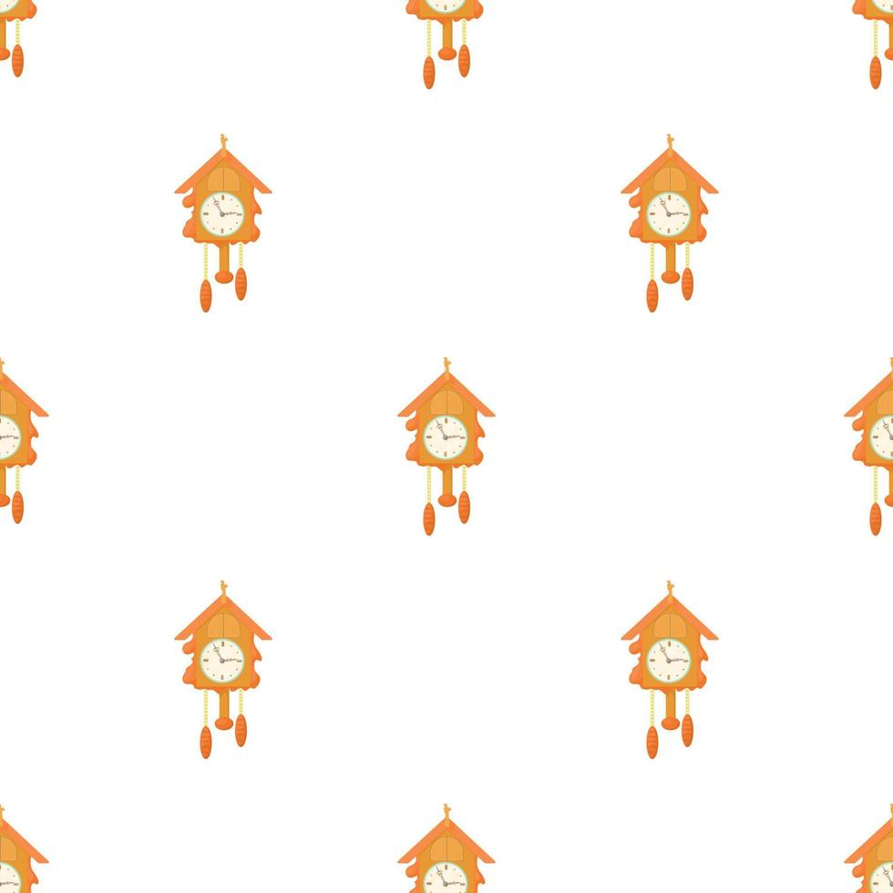 Vintage wooden cuckoo clock pattern seamless vector