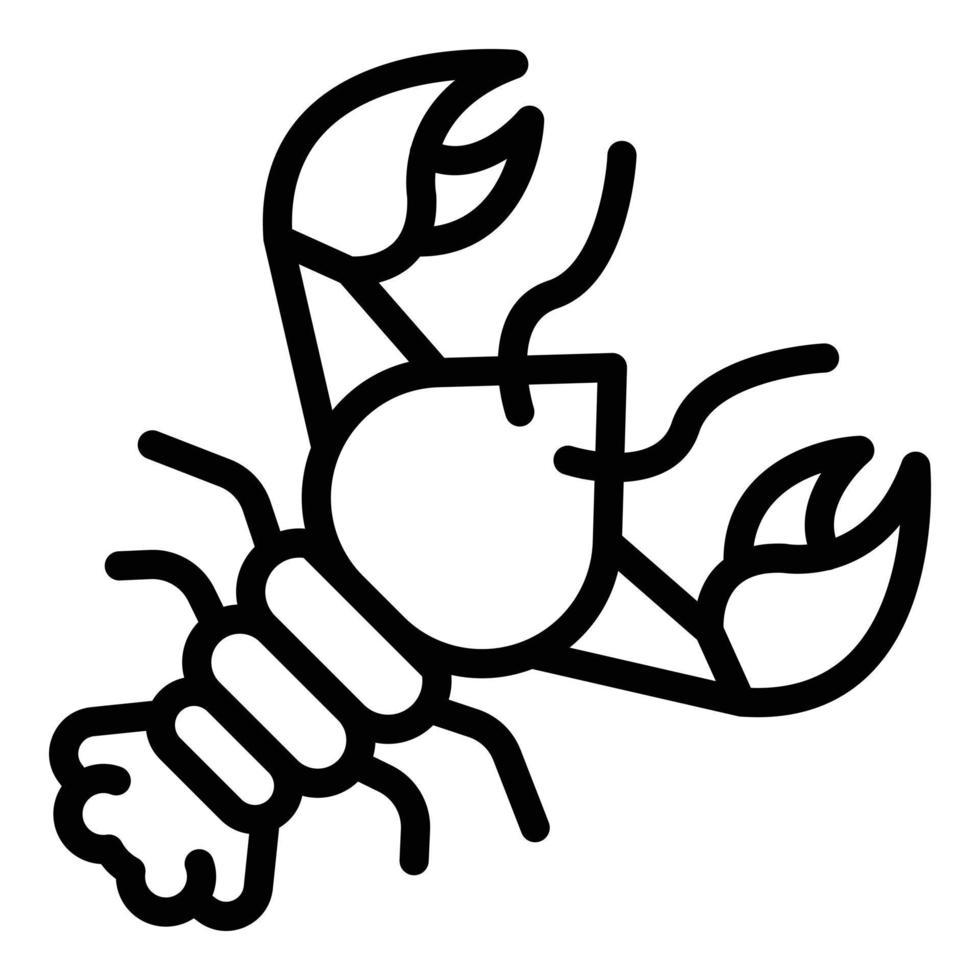 icono de langosta gourmet, estilo de contorno vector