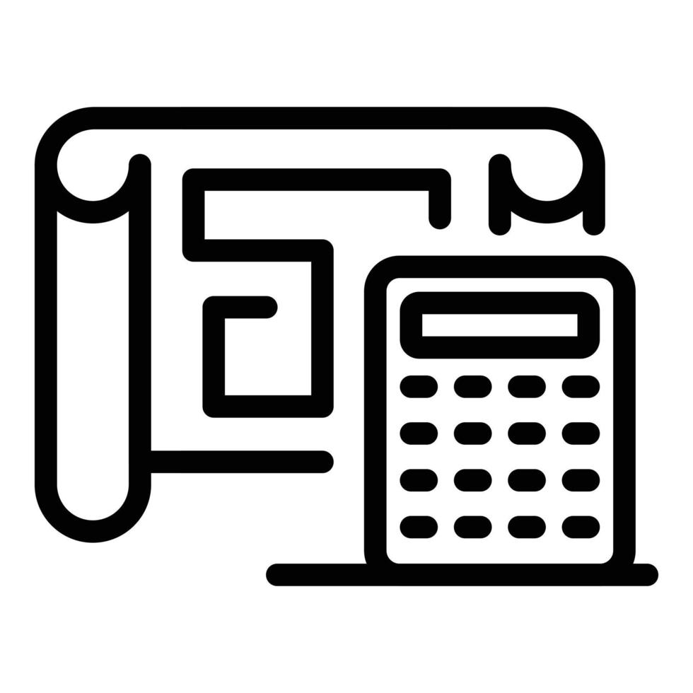 Engineer calculator icon, outline style vector