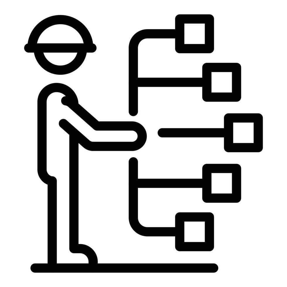 Communications engineer scheme icon, outline style vector