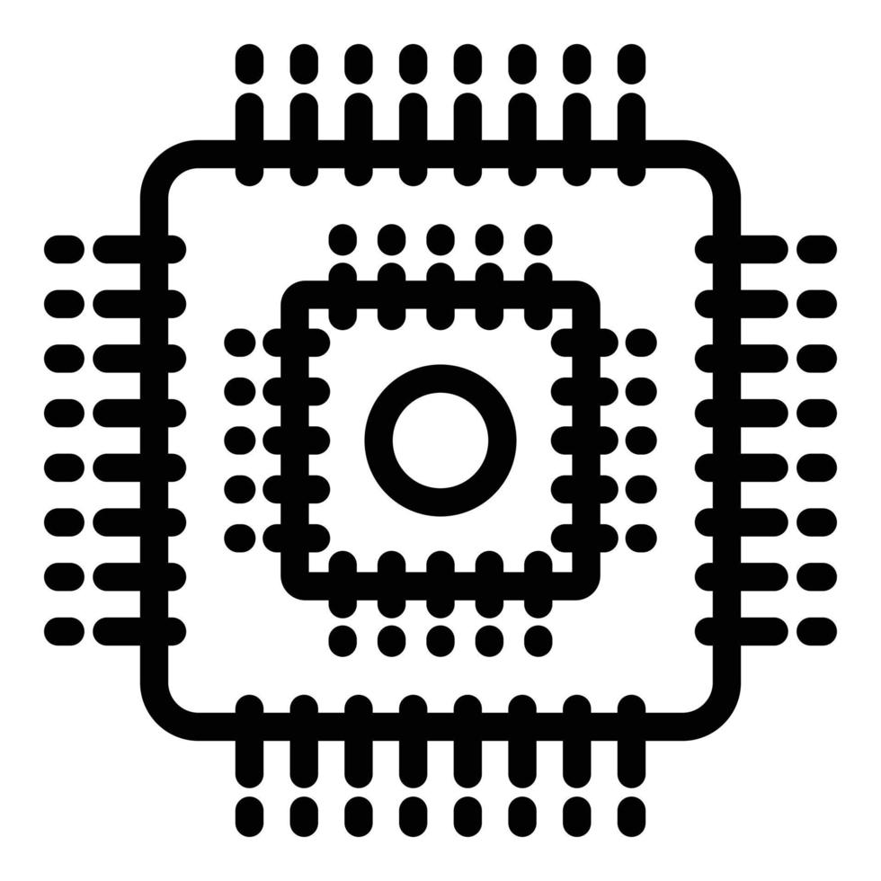 Engineer processor icon, outline style vector